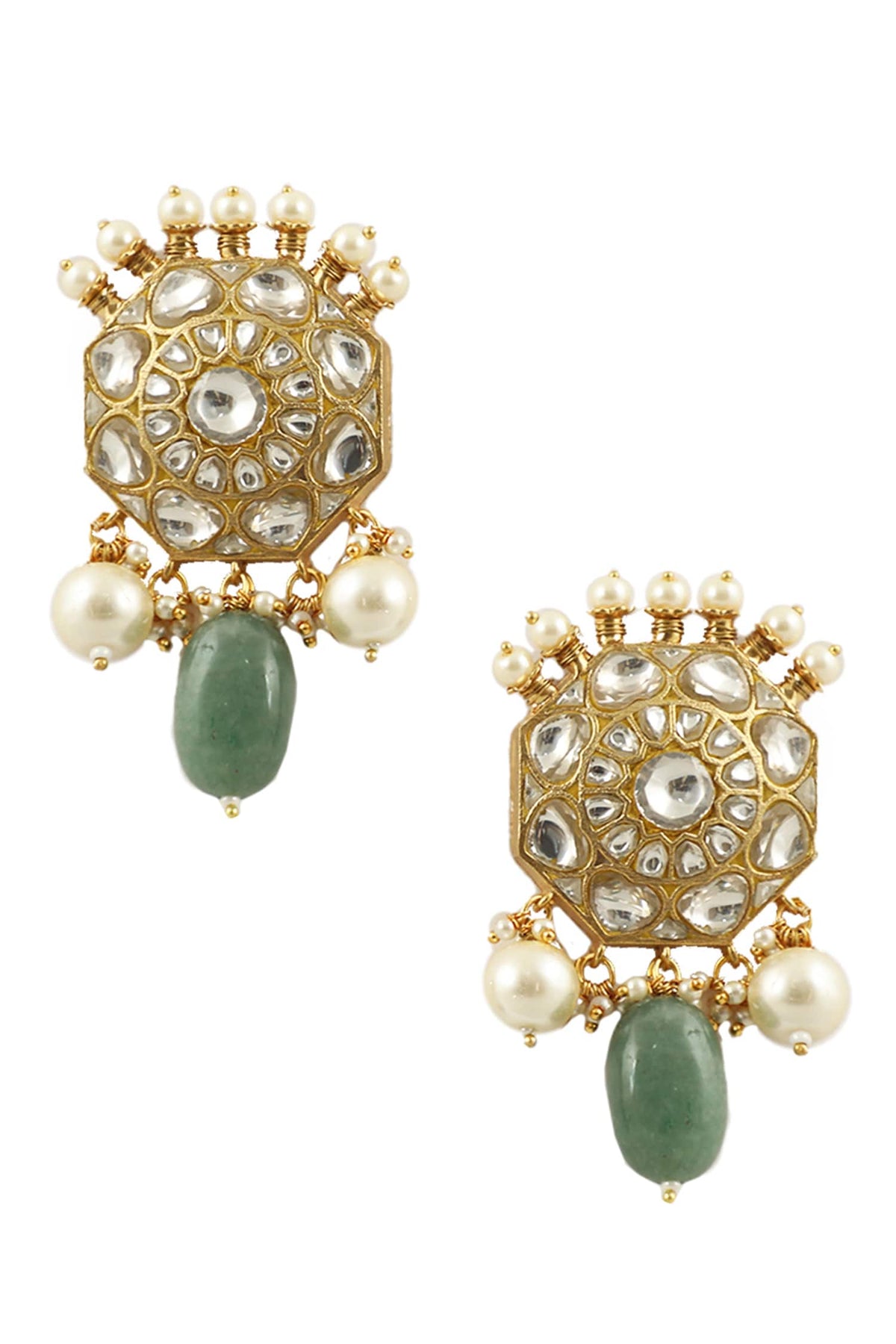 Geometric Carved Drop Earrings 