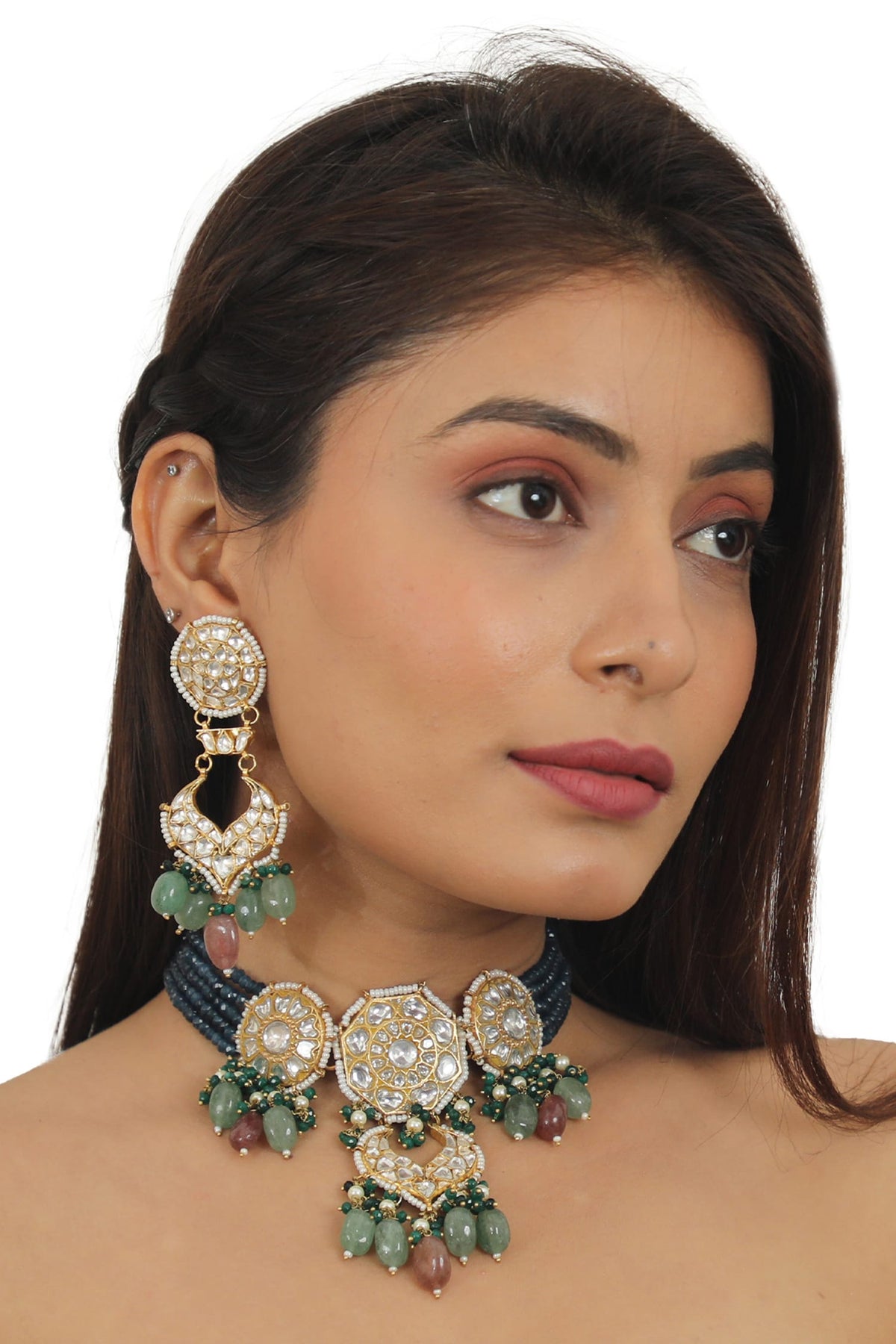 Stone Carved Necklace Set 