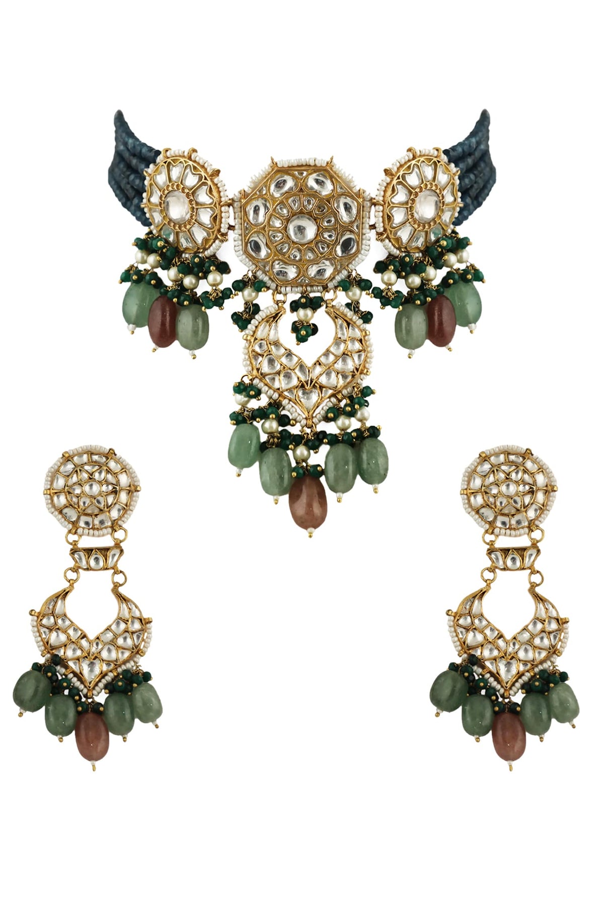 Stone Carved Necklace Set 