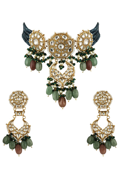 Stone Carved Necklace Set 