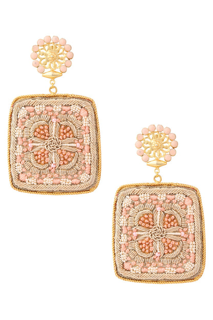 Embroidered Dangler Earrings 