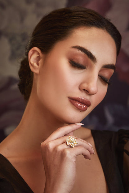 Floral Kundan Ring 
