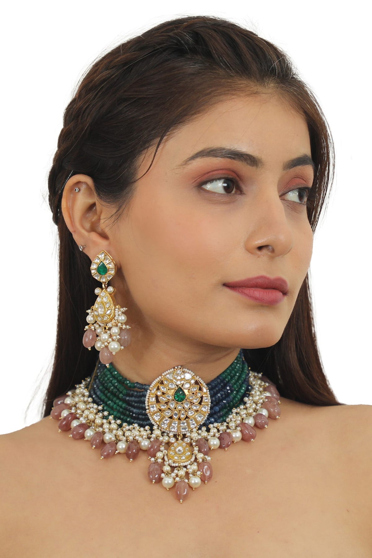 Bead Embellished Necklace Set 