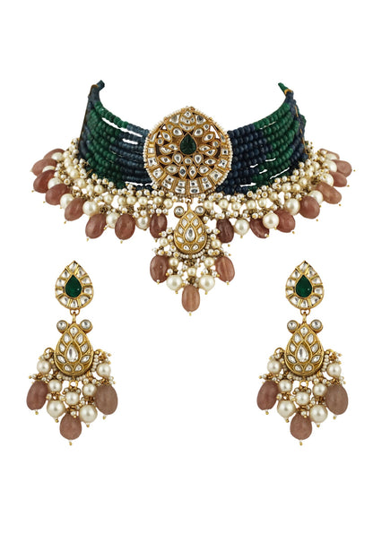 Bead Embellished Necklace Set 
