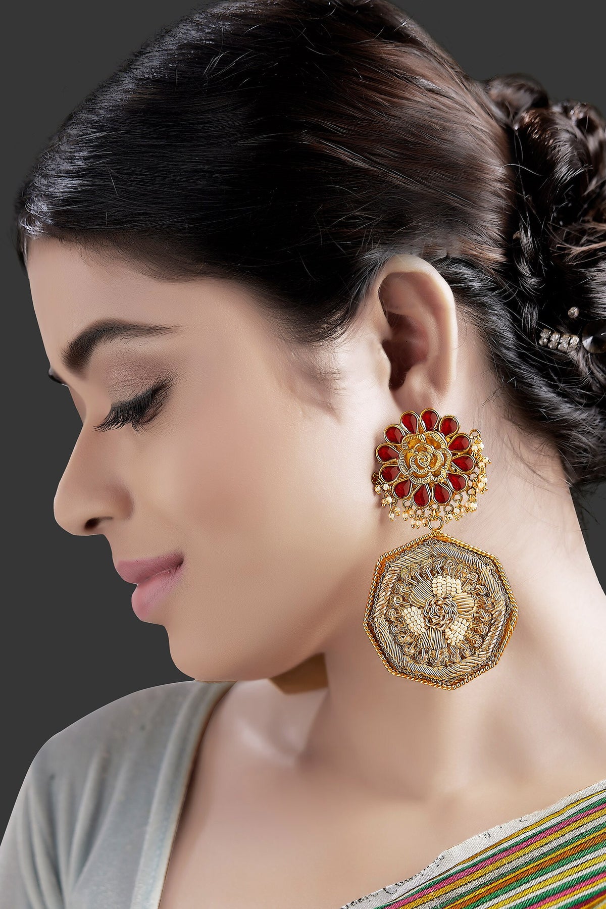 Meenakari Floral Danglers 