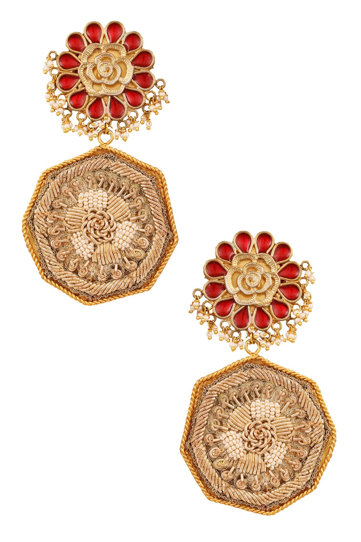 Meenakari Floral Danglers 