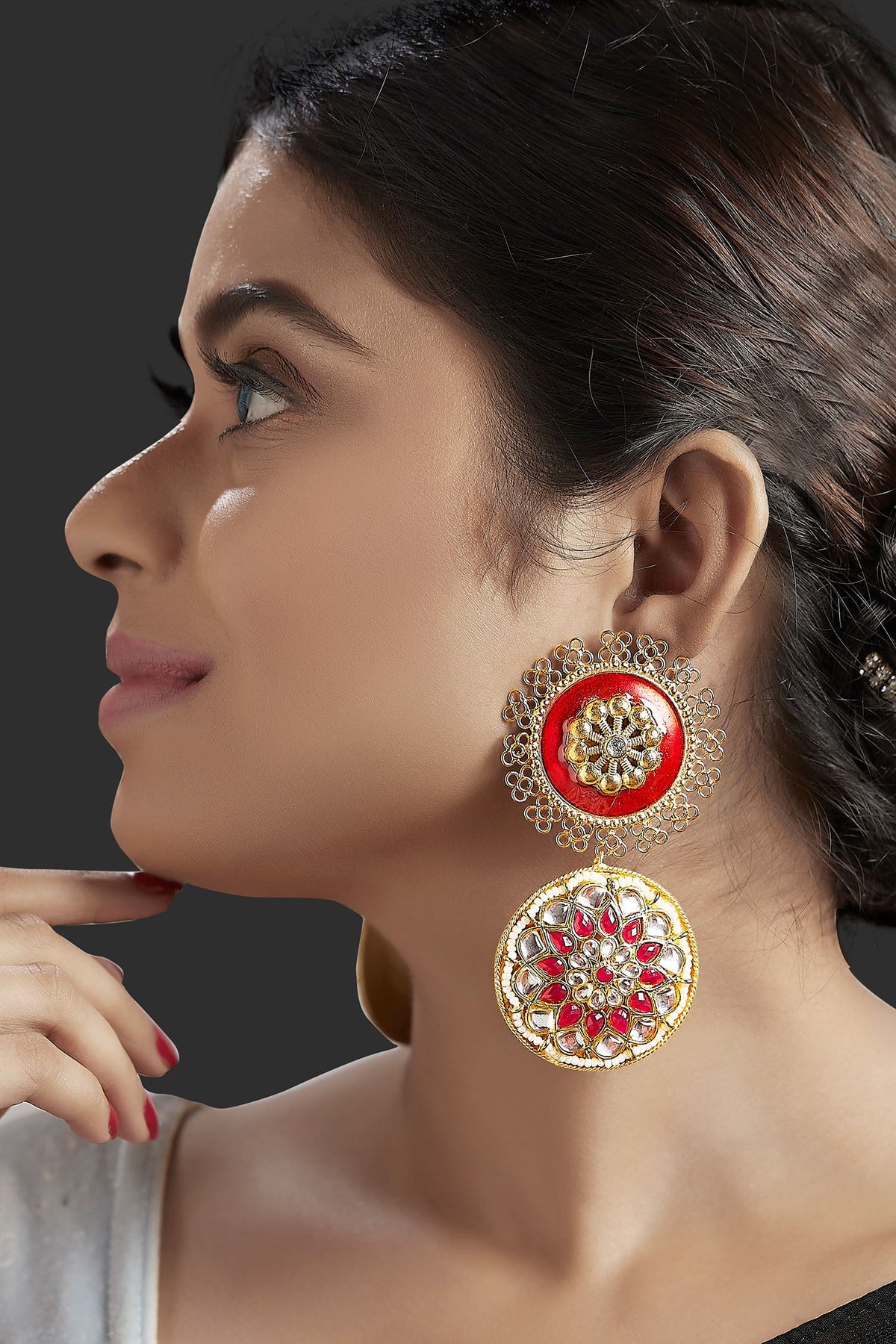 Meenakari Kundan Danglers 