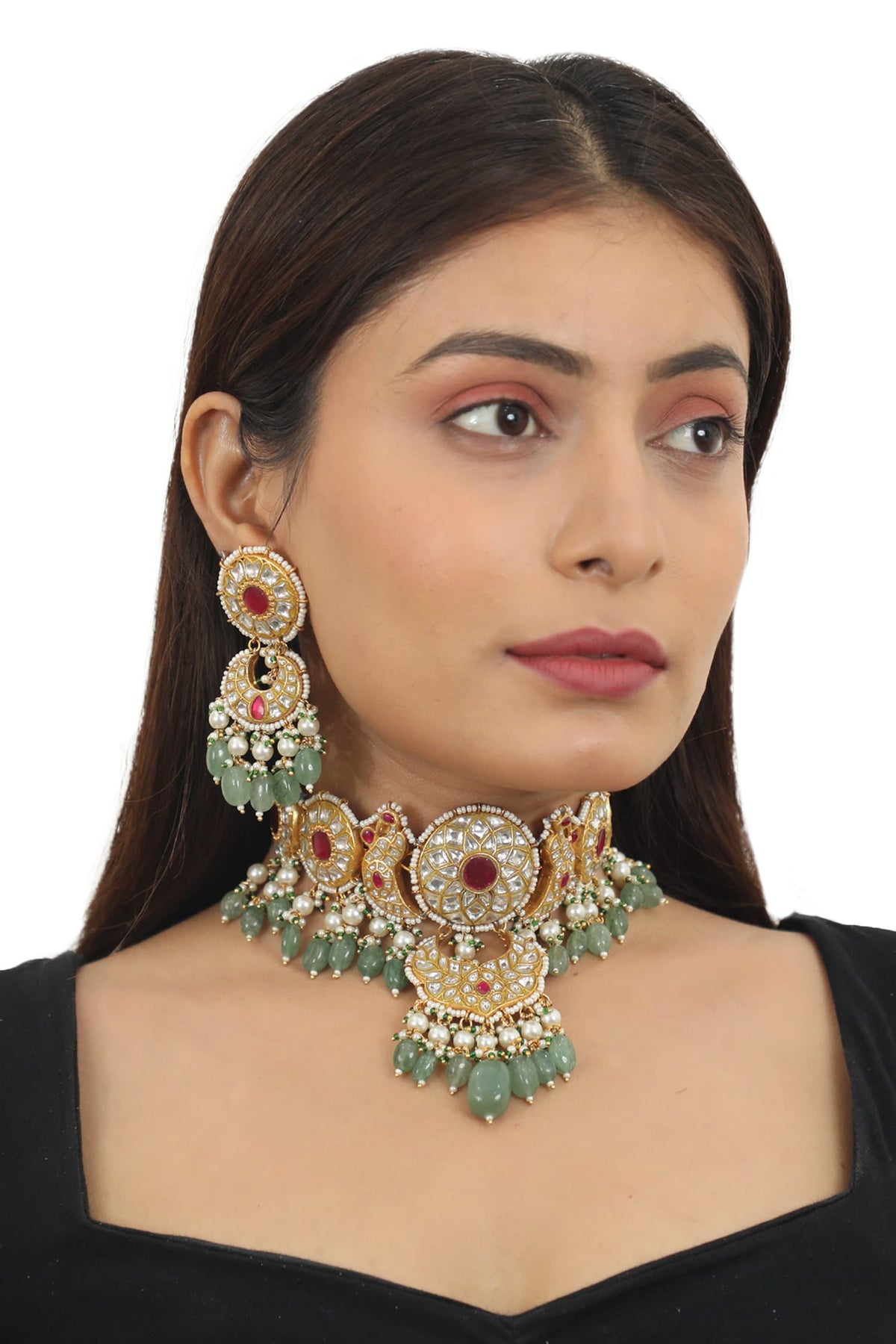 Stone Embellished Necklace Set 