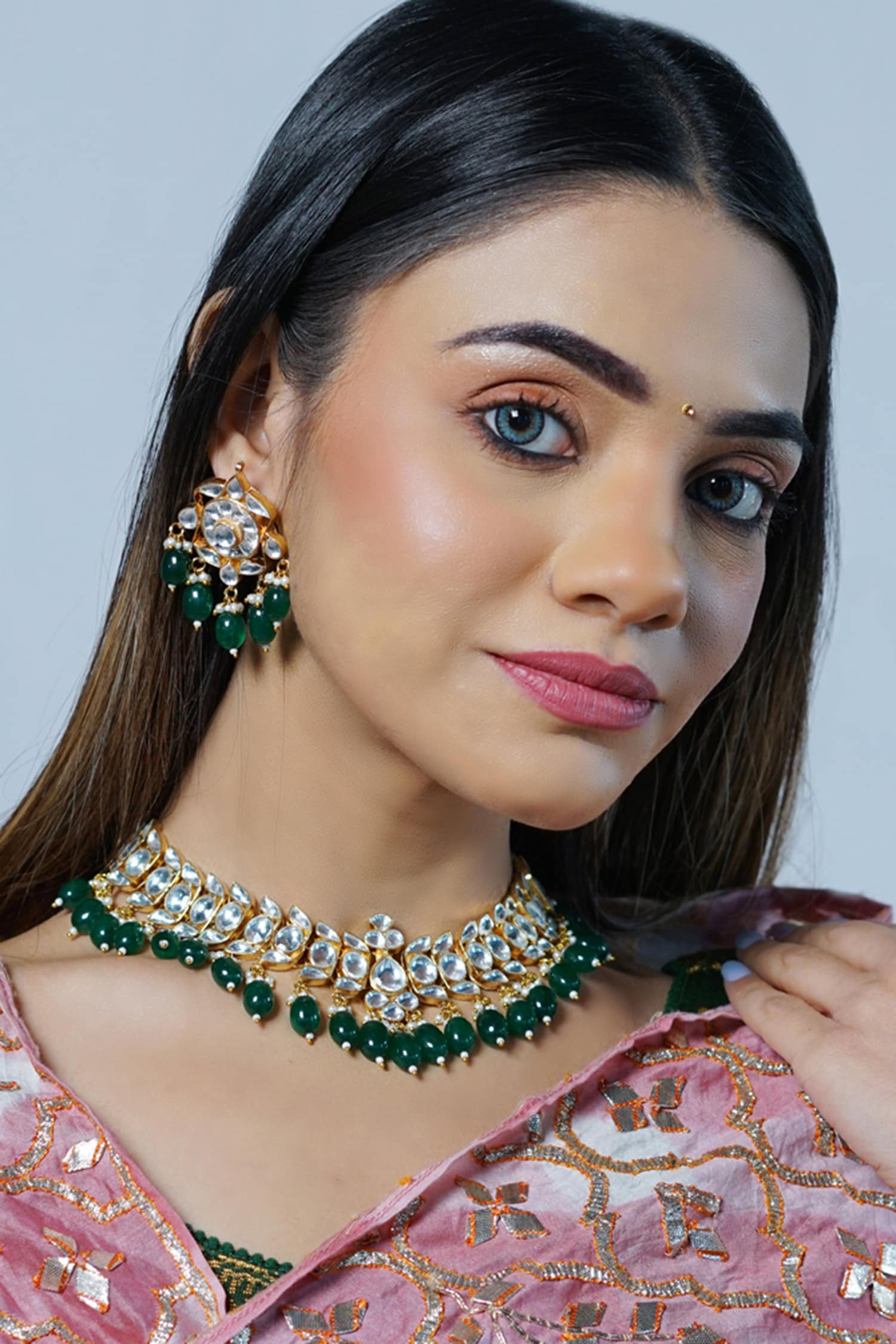 Stone Embellished Necklace Set 