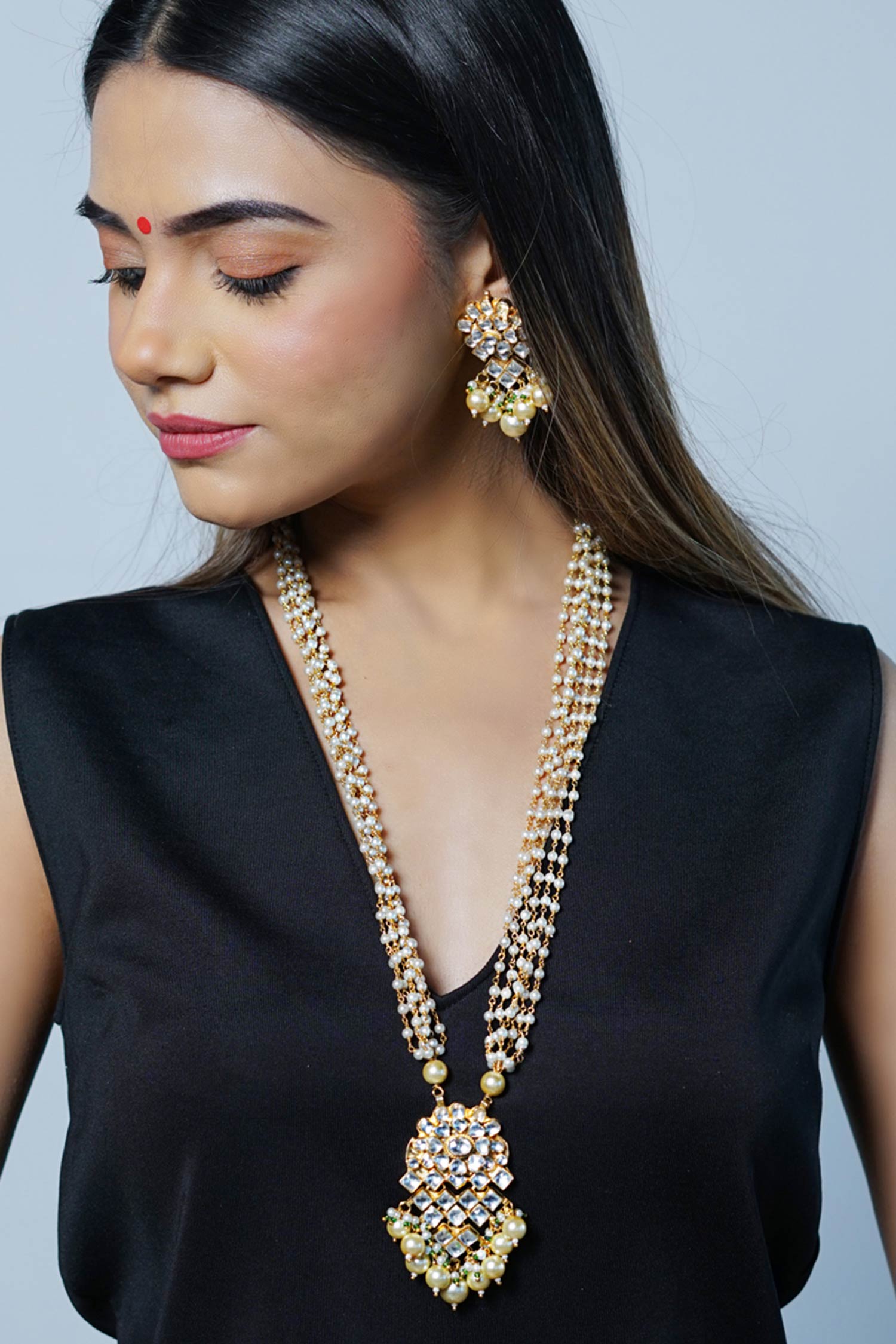 Kundan Beaded Necklace Set 