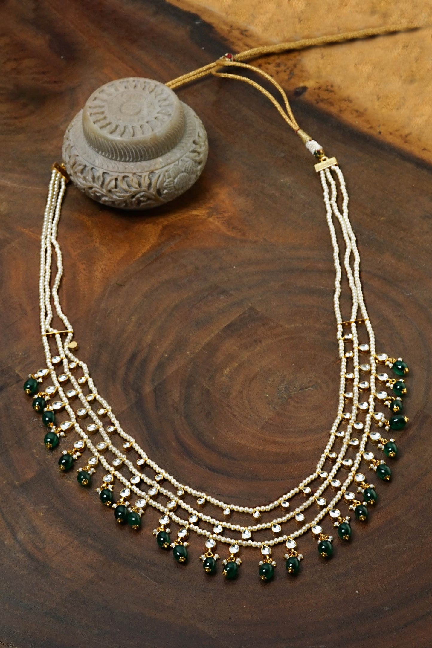 Kundan Layered Beaded Necklace 