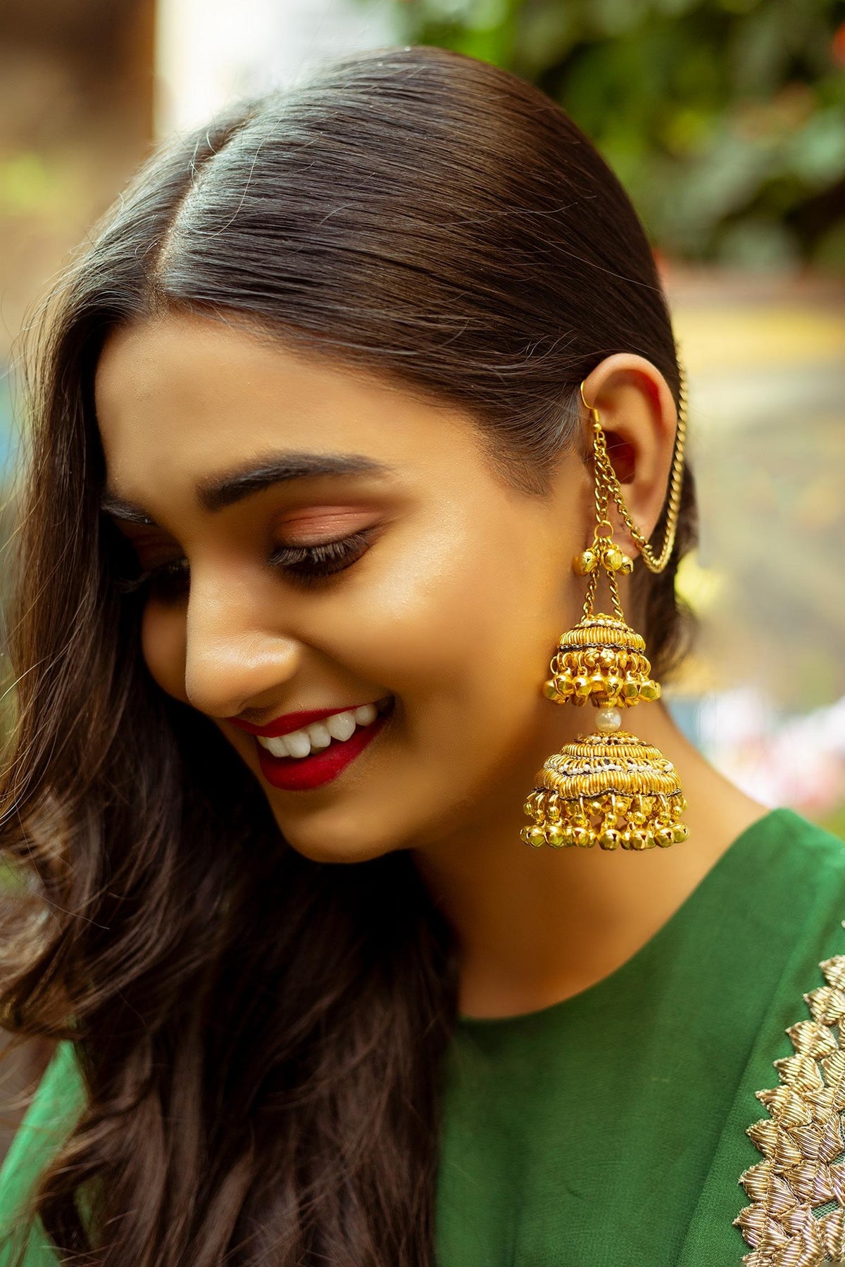 Ghungroo Drop Layered Jhumkis 