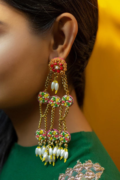 Pearl Embroidered Danglers 
