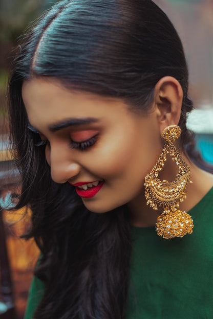 Moti Embroidered Chandbali 