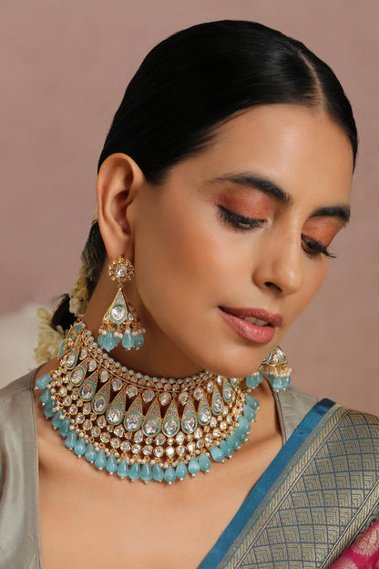 Polki Embellished Layered Choker Set 