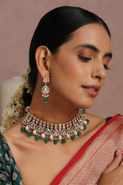 Pearl Embellished Choker Set 