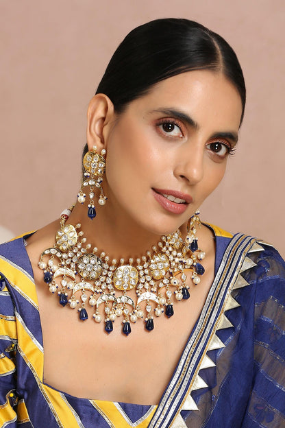 Geometric Embellished Choker Set 