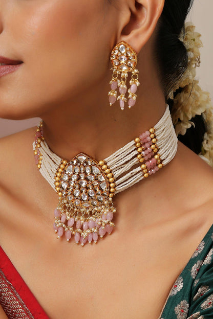 Pearl Embellished Choker Set 