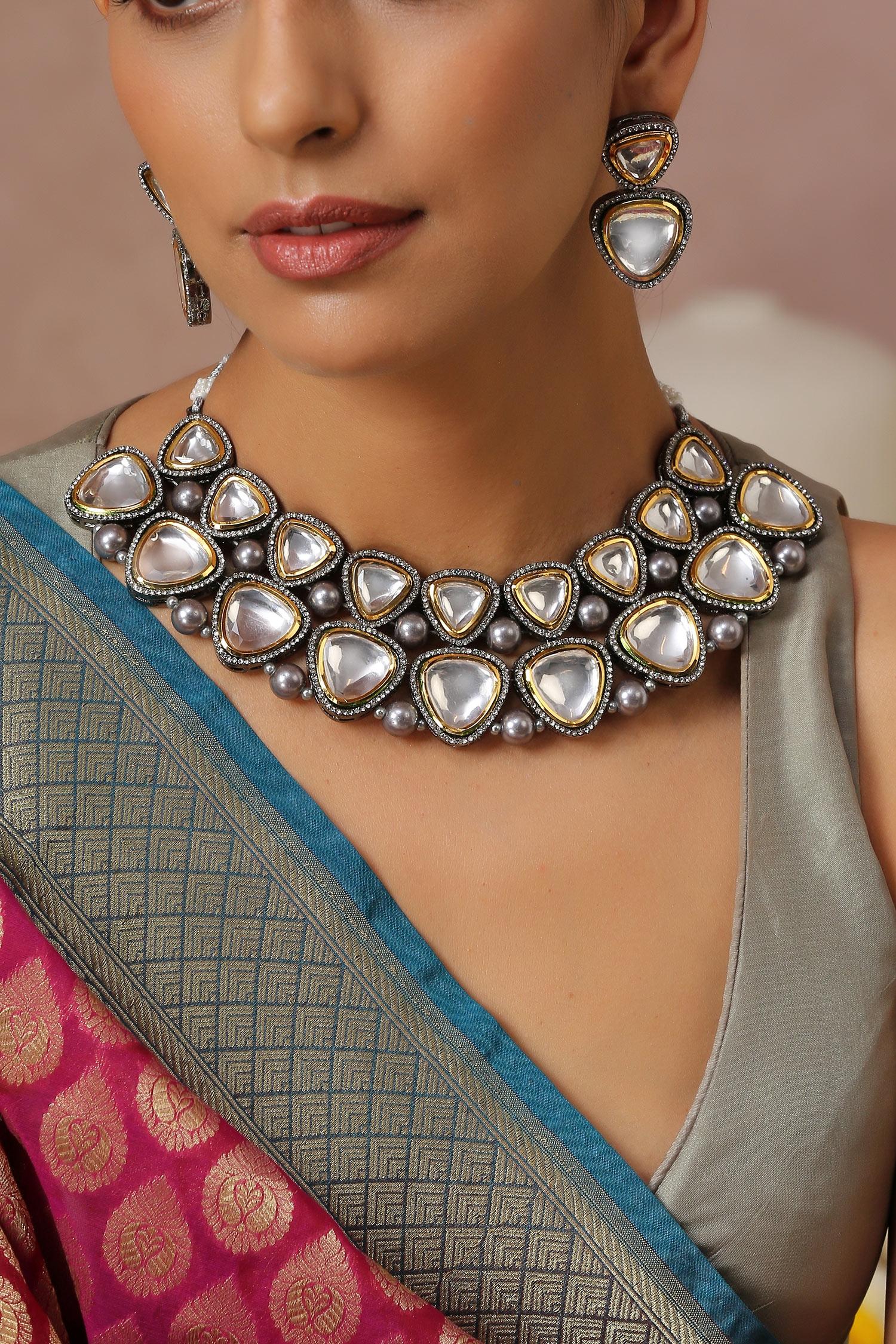 Polki Embellished Necklace Set 