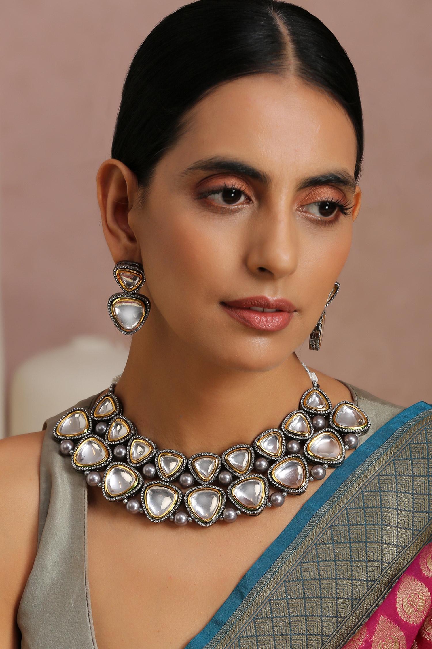 Polki Embellished Necklace Set 