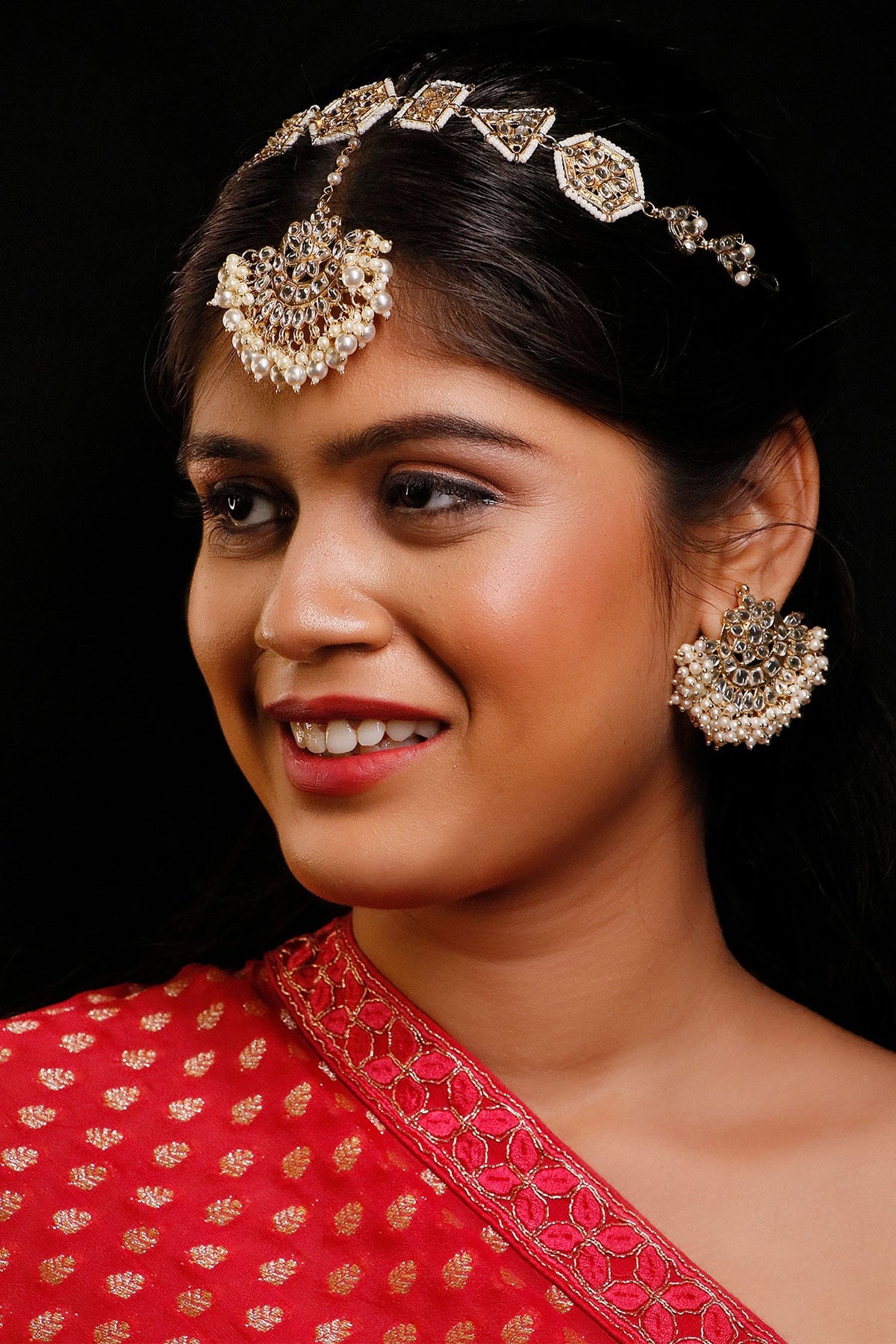 Kundan Floral Mathapatti Set 