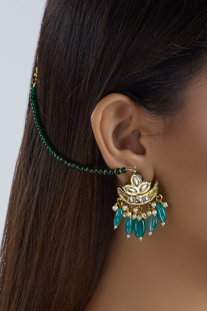 Kundan Moon Earrings 