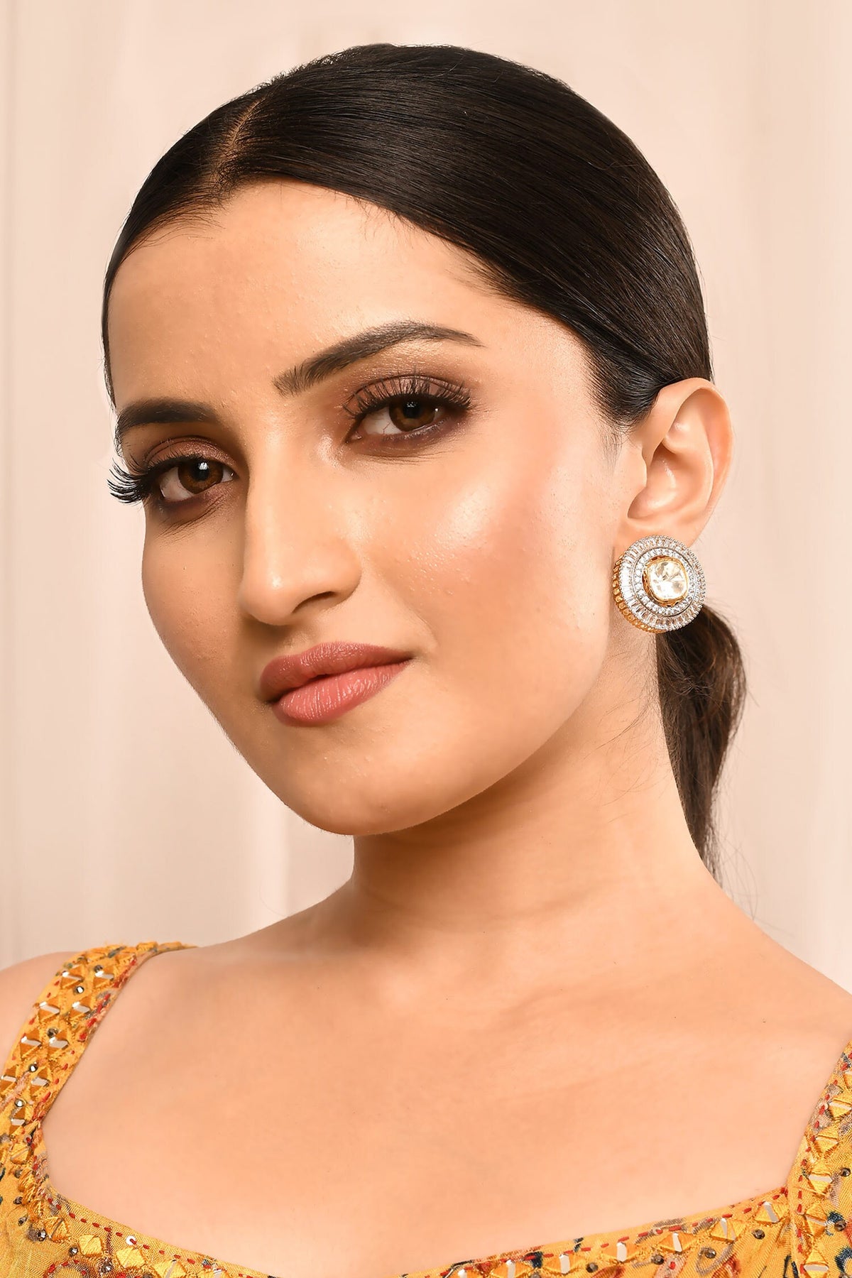 Polki Embellished Stud Earrings 