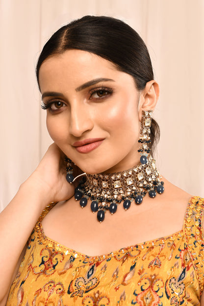 Stone Embellished Choker & Earring Set 