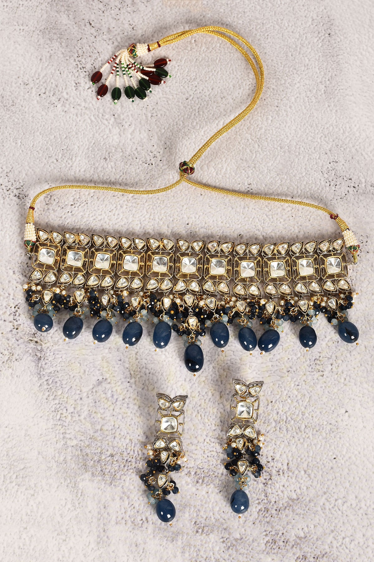 Stone Embellished Choker & Earring Set 