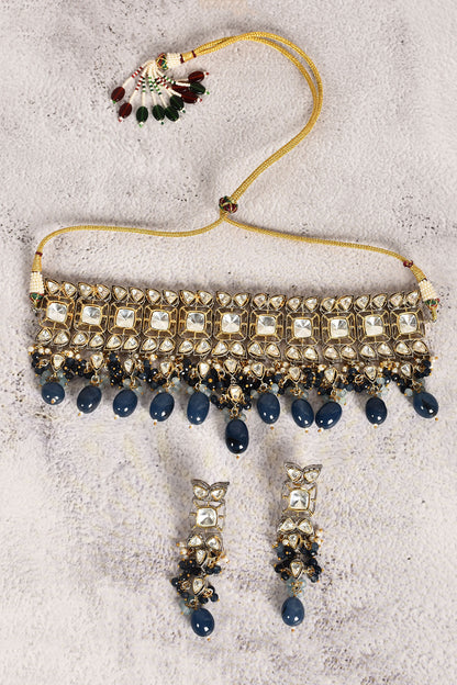 Stone Embellished Choker & Earring Set 