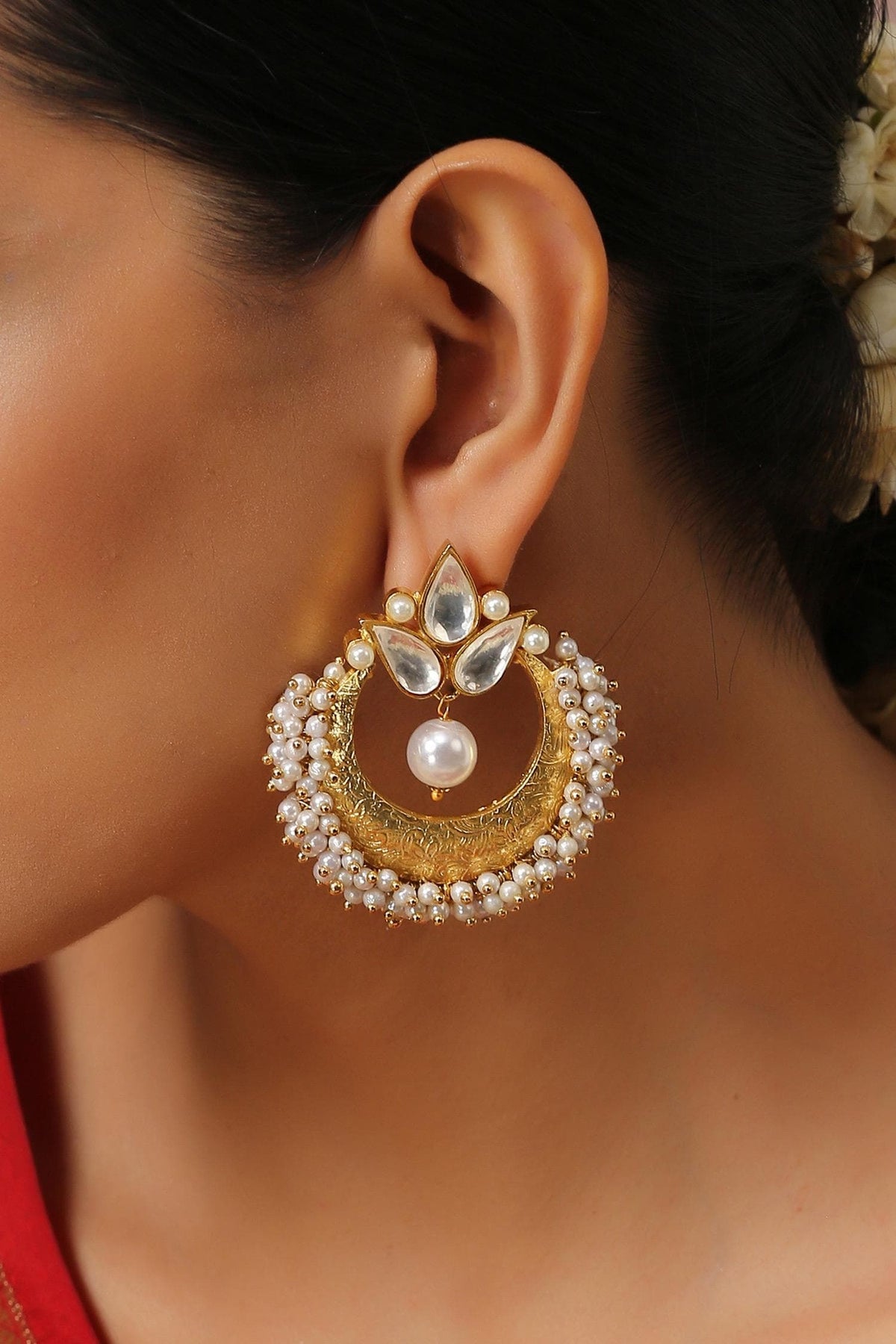 Polki Embellished Chandbalis 