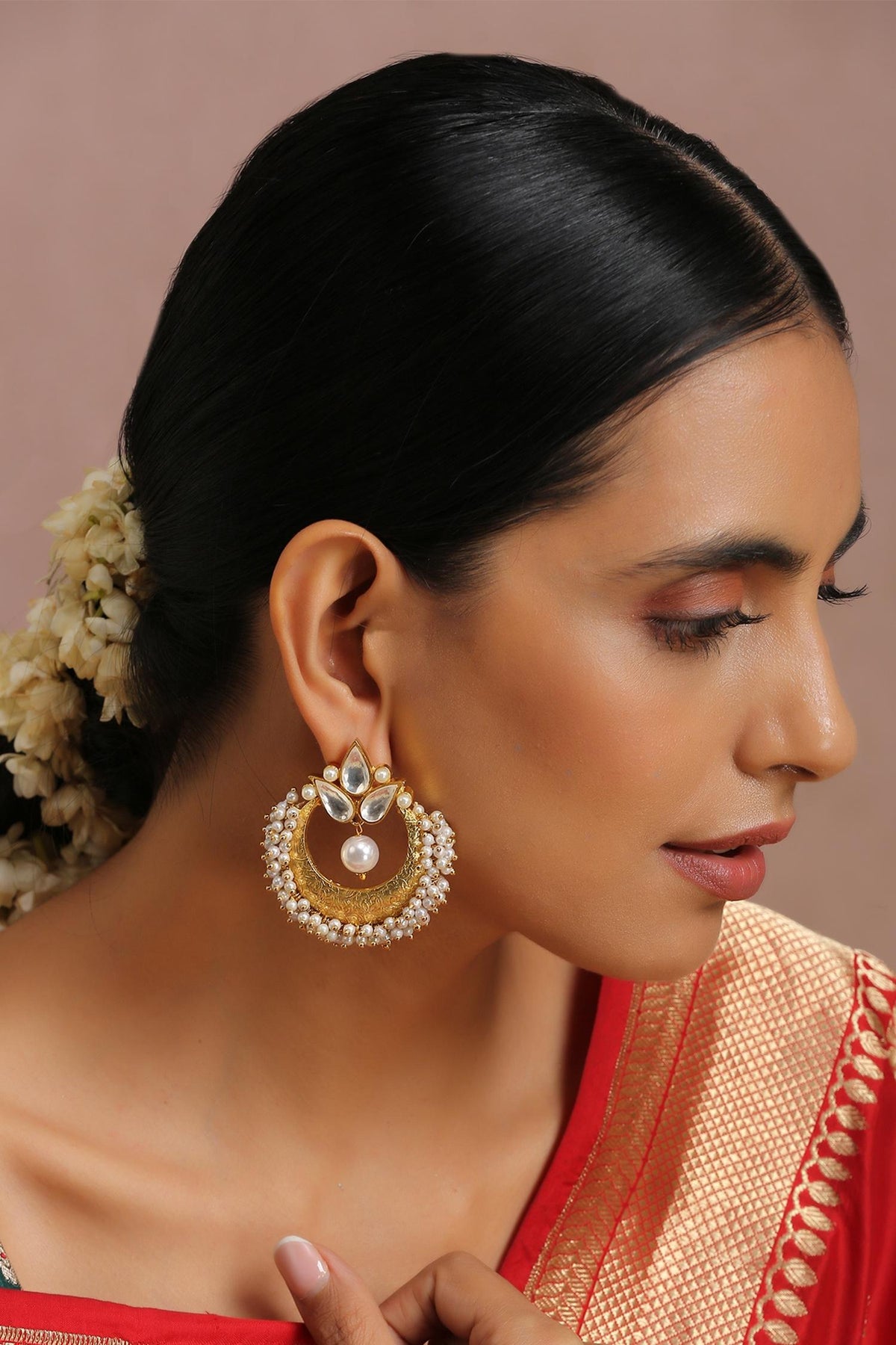 Polki Embellished Chandbalis 