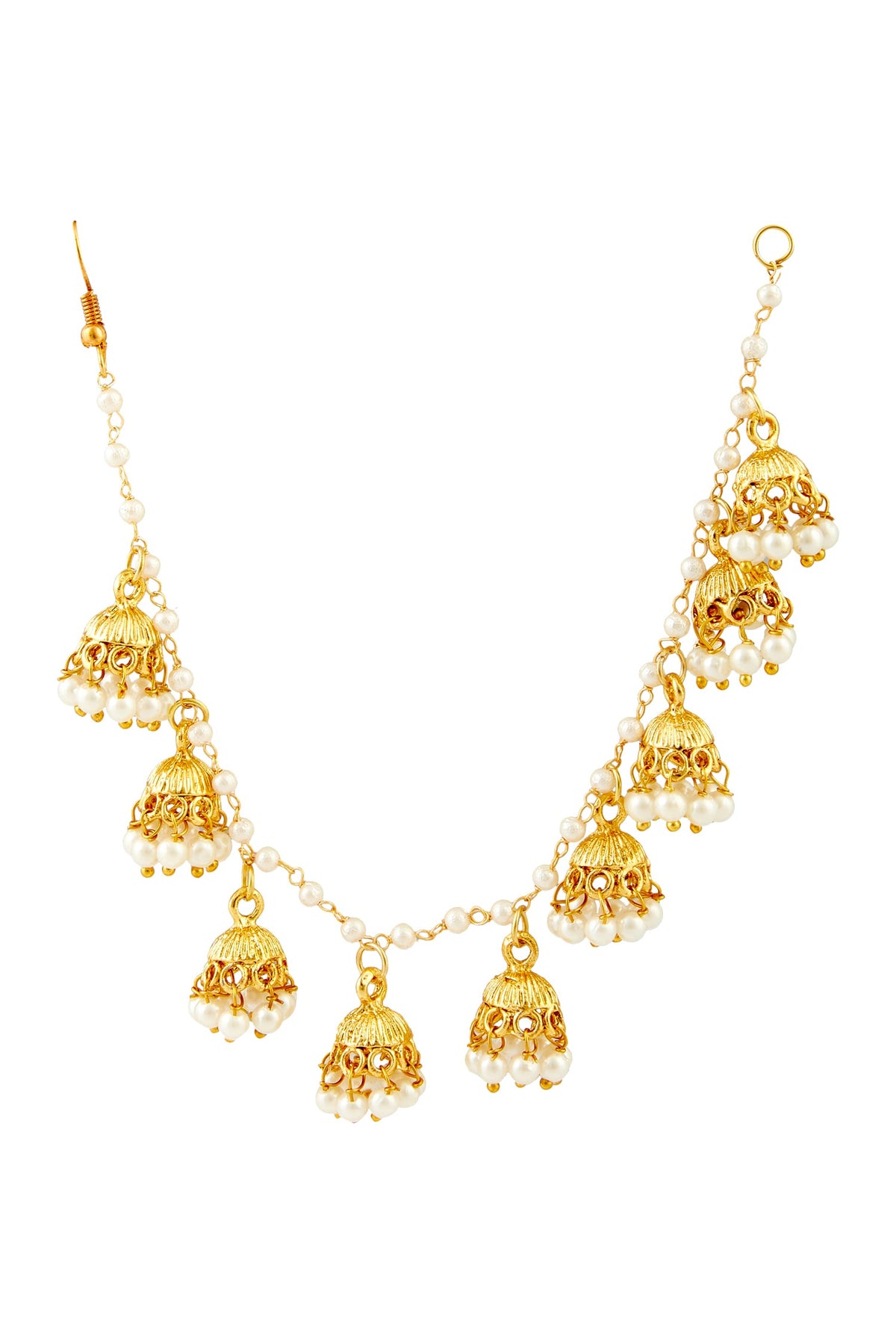 Pearl Jhumki Tassel Ear Chain 