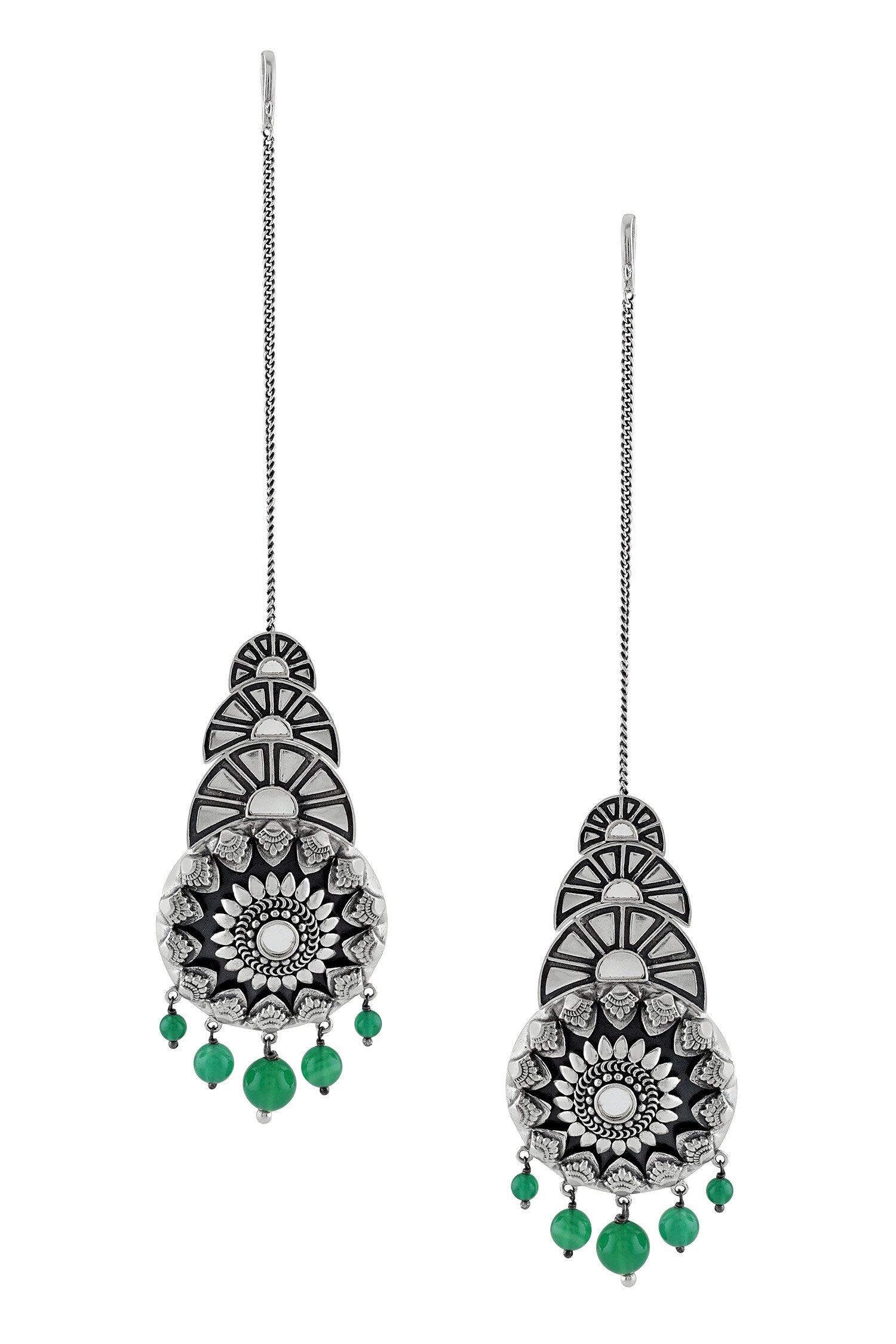 Oxidized Mirror Danglers 