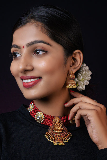 Handcrafted Temple Necklace Set 