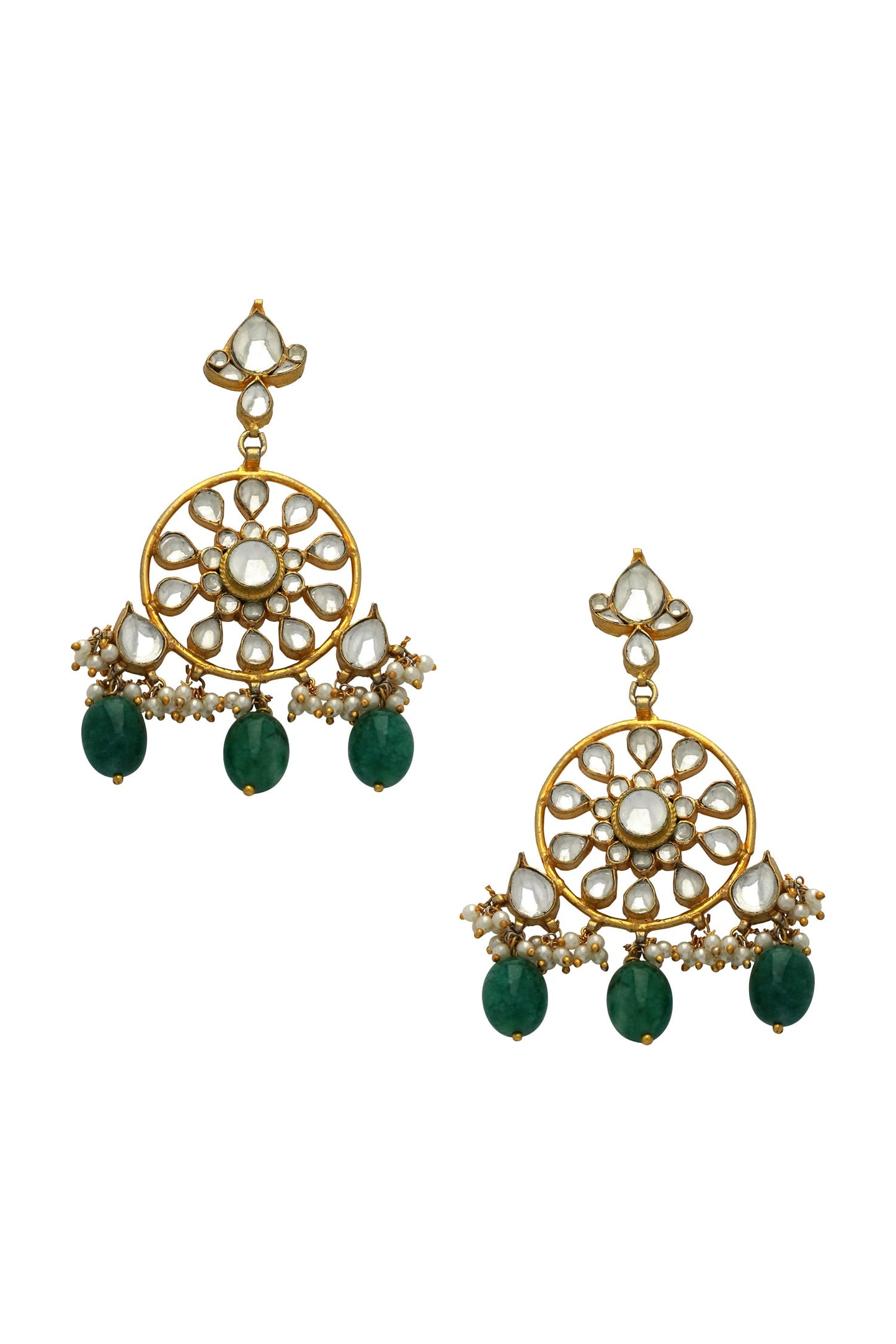 Kundan Pearl Drop Danglers 