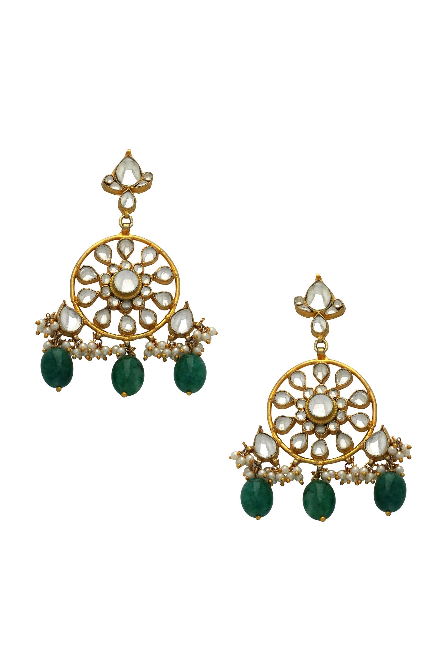 Kundan Pearl Drop Danglers 