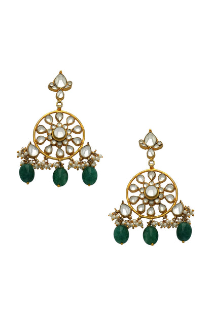 Kundan Pearl Drop Danglers 