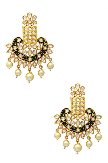 Enamelled Kundan Danglers 