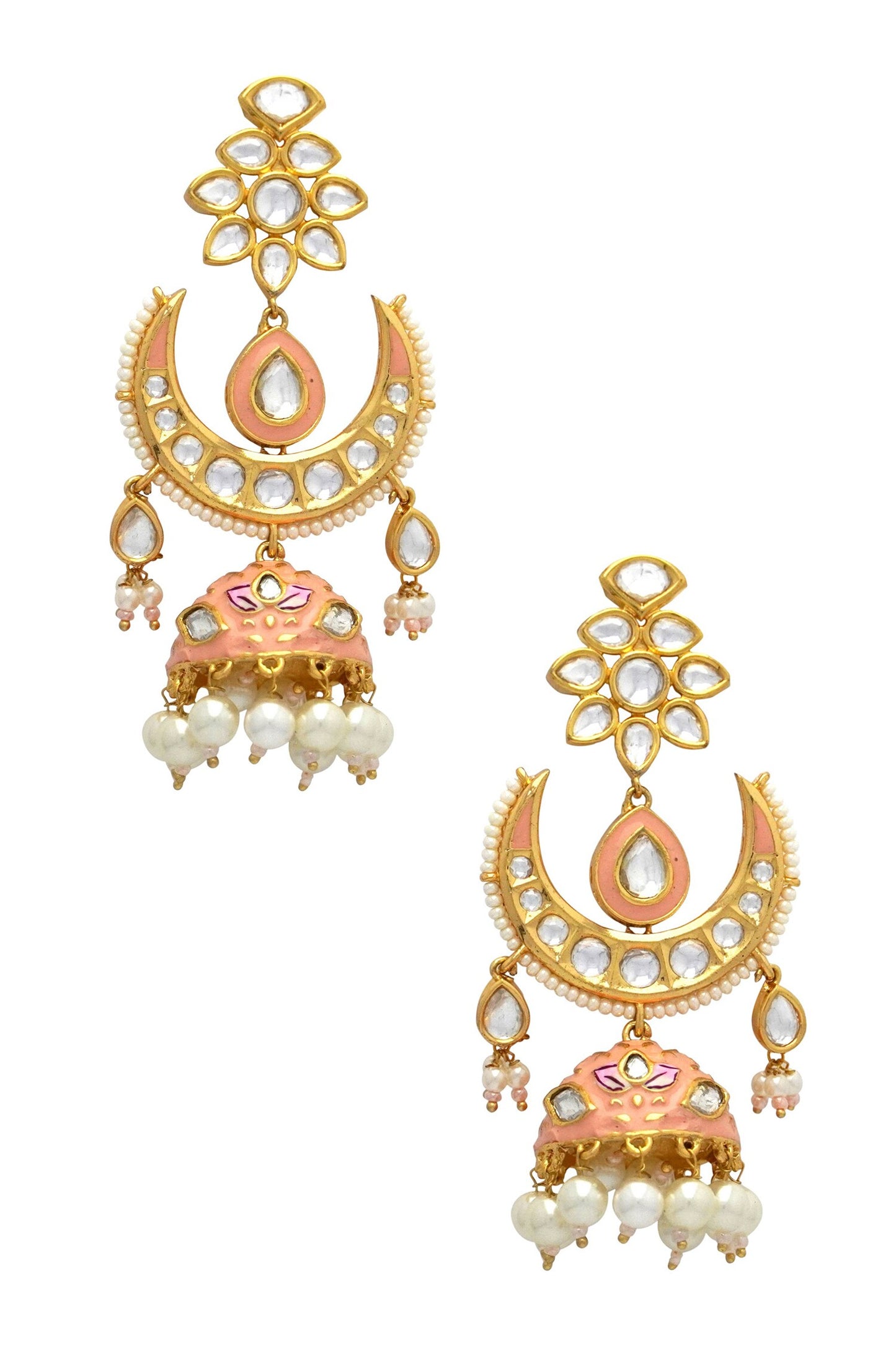 Kundan Bead Drop Chandbalis 