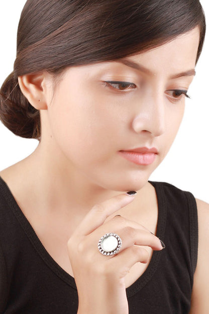 Handcrafted Silver Mirror Ring 