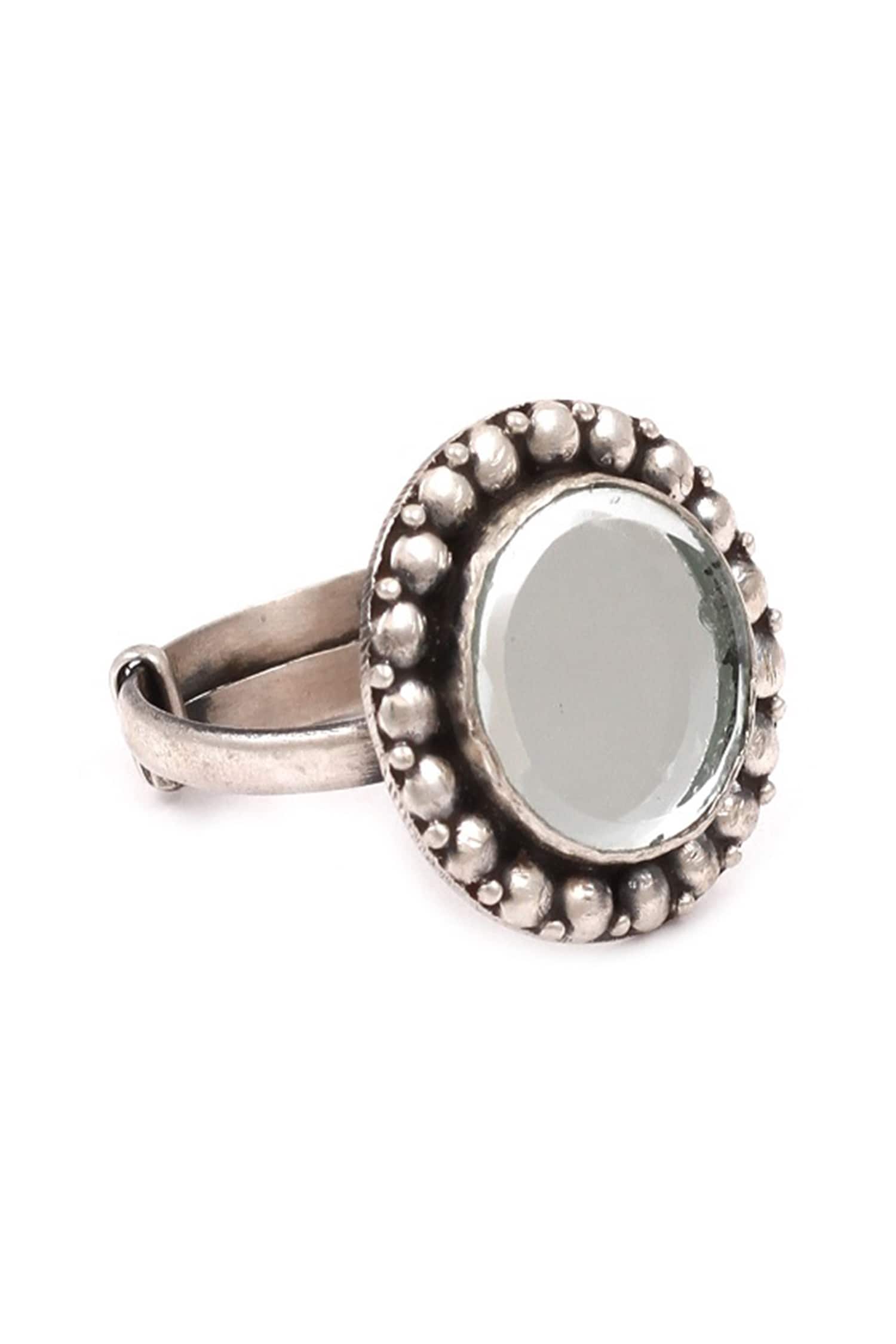 Handcrafted Silver Mirror Ring 