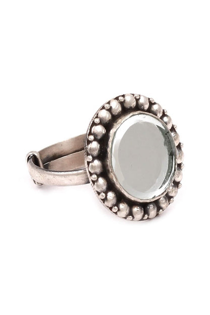 Handcrafted Silver Mirror Ring 