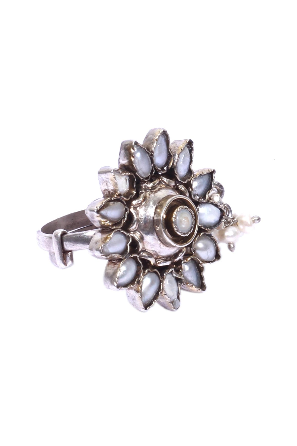 Floral Stone Studded Ring 