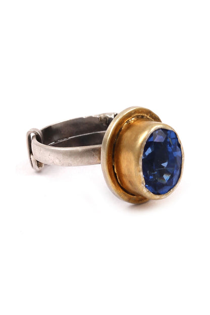Dual Tone Stone Studded Ring 