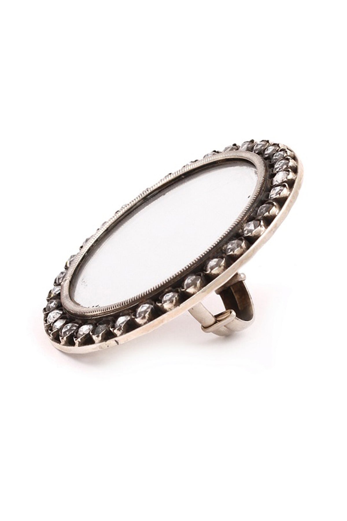 Handcrafted Round Mirror Ring 