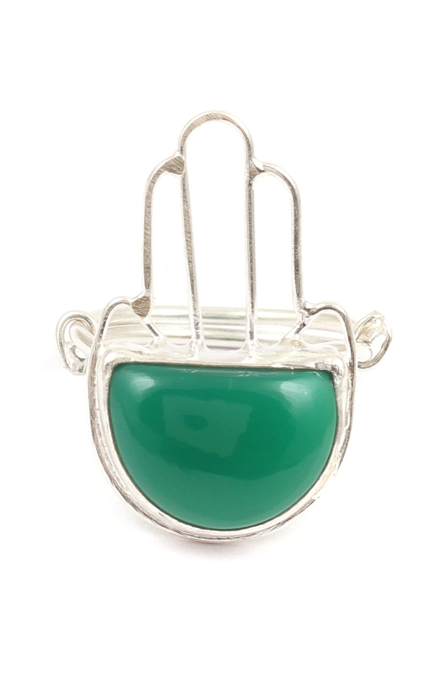Semi-Circle Cutwork Stone Ring 