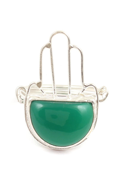 Semi-Circle Cutwork Stone Ring 
