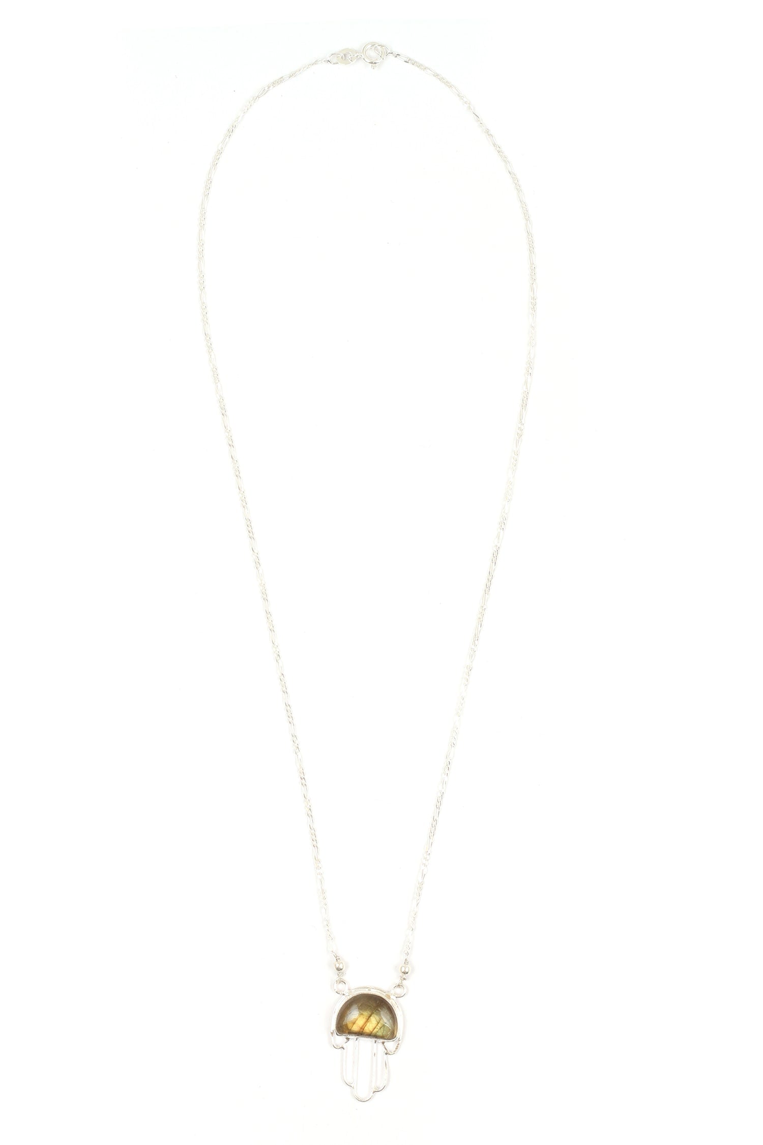 Silver Cutwork Pendant Necklace 