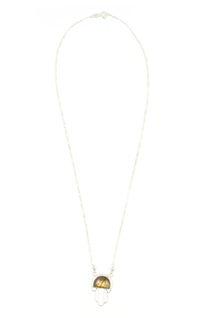 Silver Cutwork Pendant Necklace 